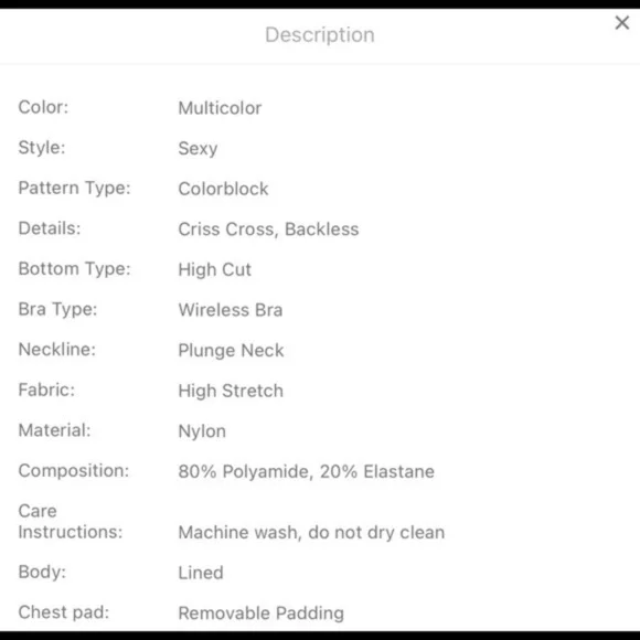 NWT Color Block One Piece Swimsuit - Picture 4 of 5